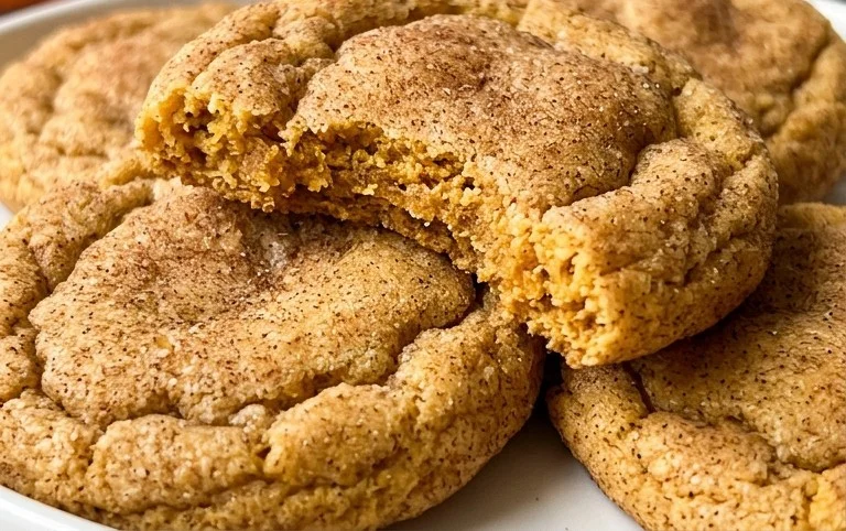 Chewy Pumpkin Snickerdoodle Cookies