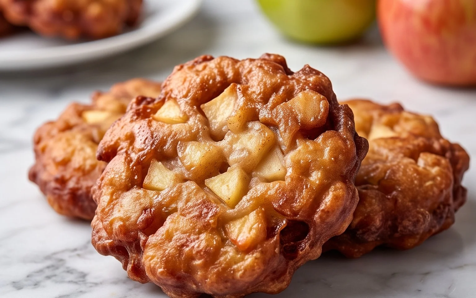 Easy Crispy Apple Fritters With Glaze